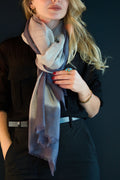 Cashmere & Linen Scarf – Grey Wave