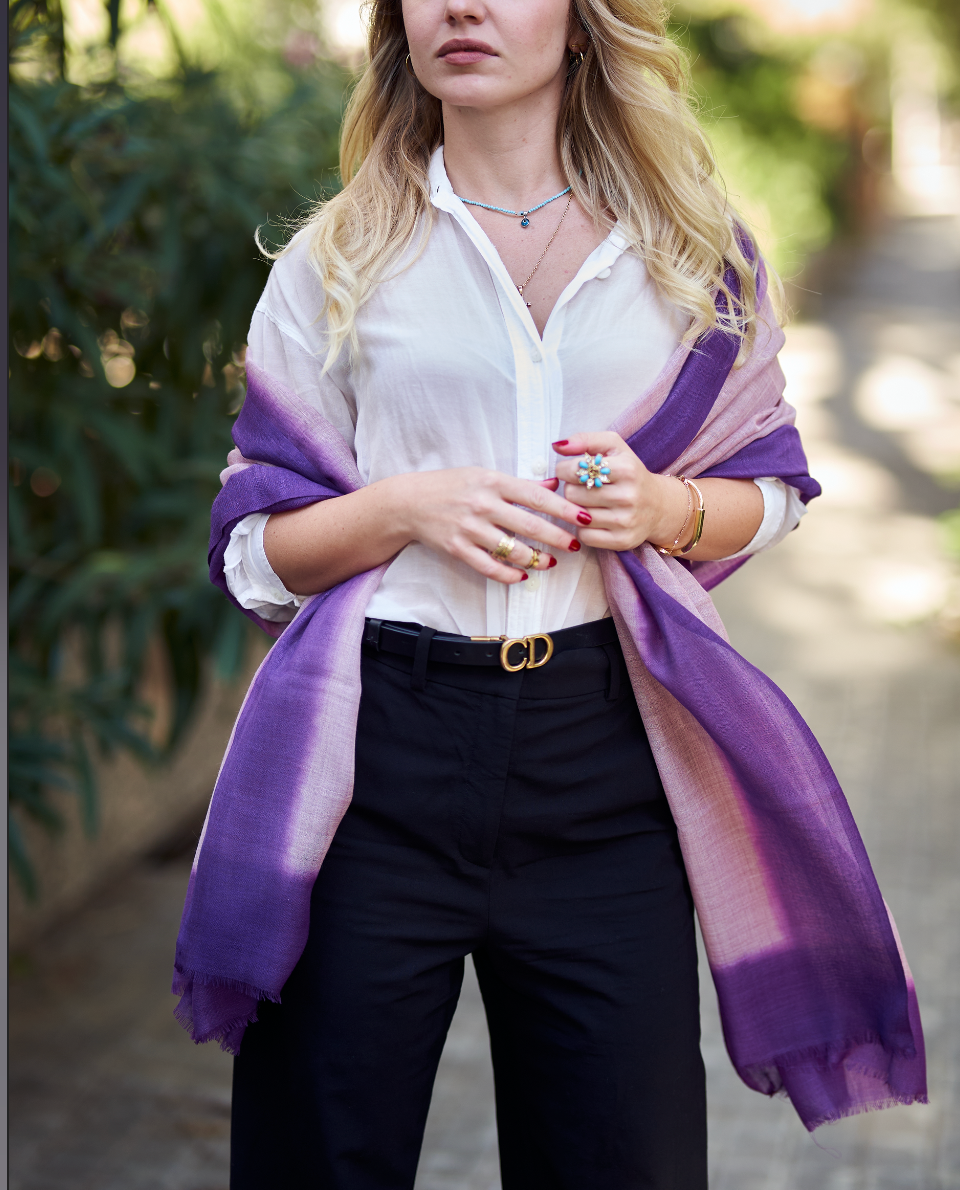 Cashmere & Linen Scarf – Lavender