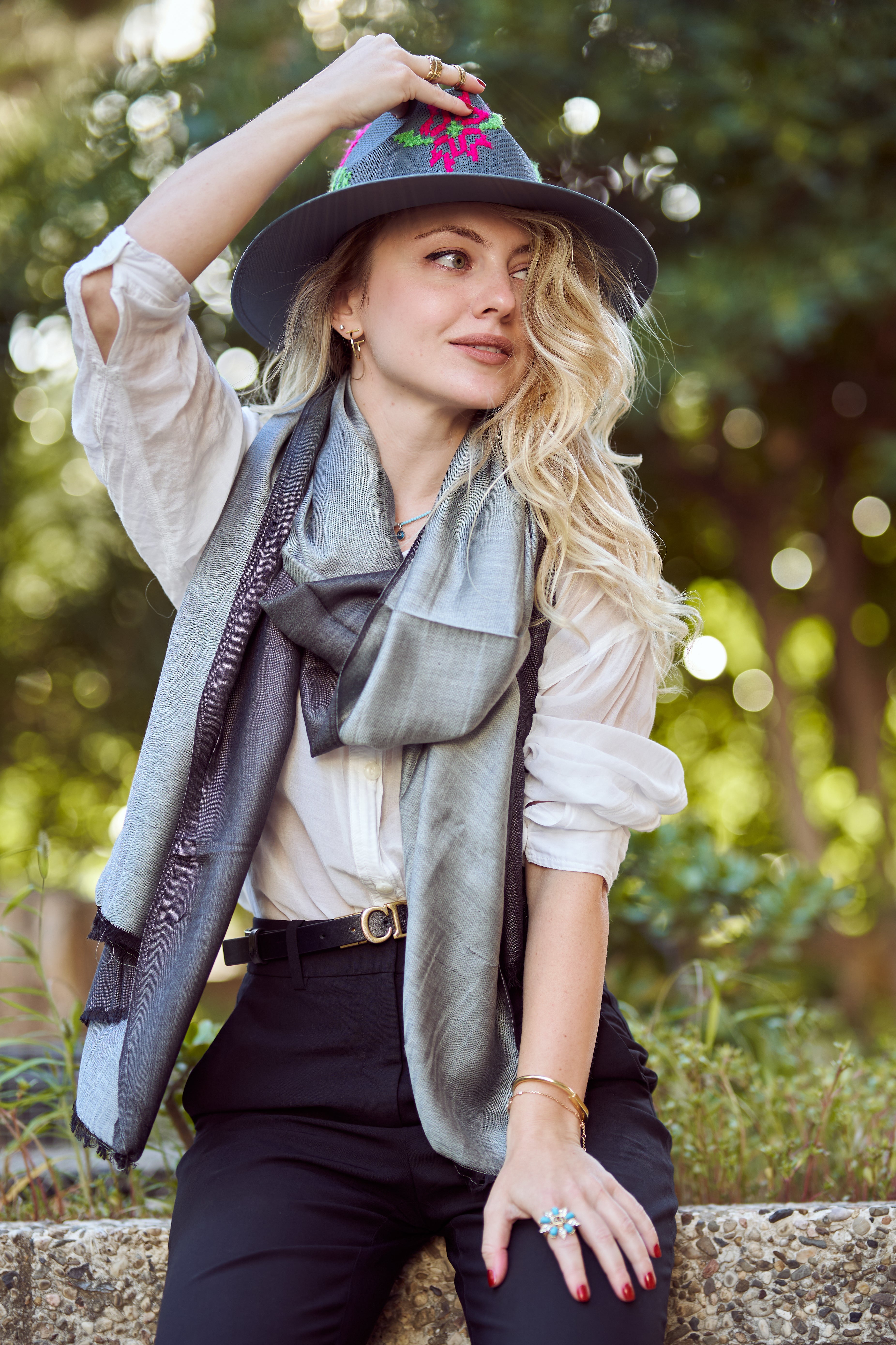 Cashmere & Silk Scarf – Charcoal